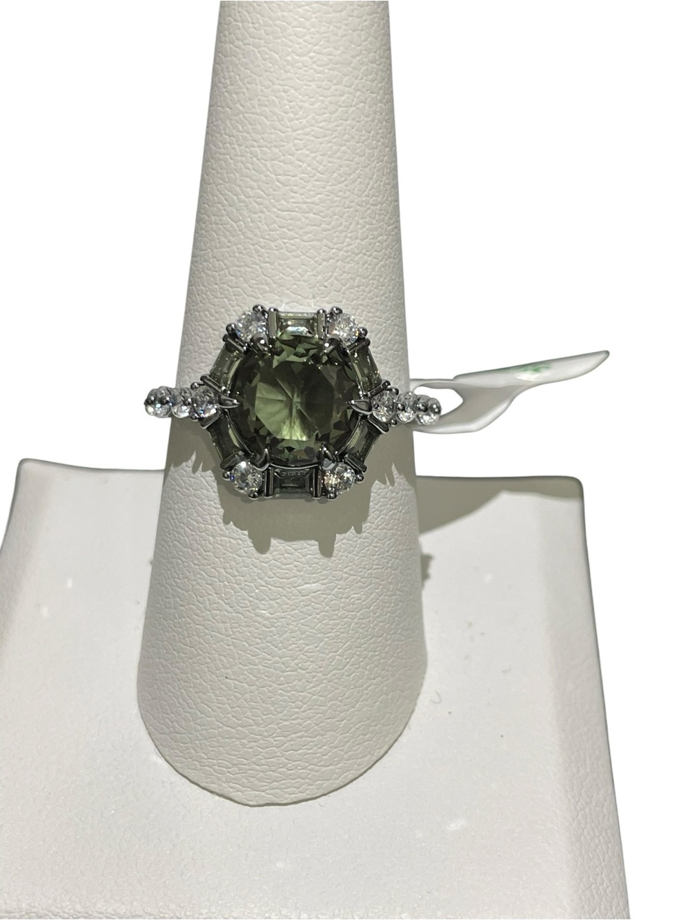 Ring Bomb Party RG18679 “The Gwen Ring” Hematite/Green Spinel Size 8